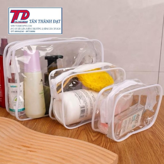 Túi Đựng Mỹ Phẩm Bằng PVC Trong Suốt Chống Nước Tiện Dụng Khi Đi Du Lịch