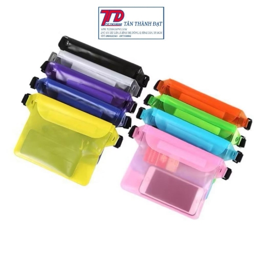 Túi nhựa PVC đeo hông chống thấm nước nhiều màu tiện lợi đi bơi, đi biển, chèo thuyền, du lịch, túi in họa tiết sôi động.